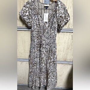 Universal Thread - Women's Puff Short Sleeve Drop Tiered Midi A-Line - XS